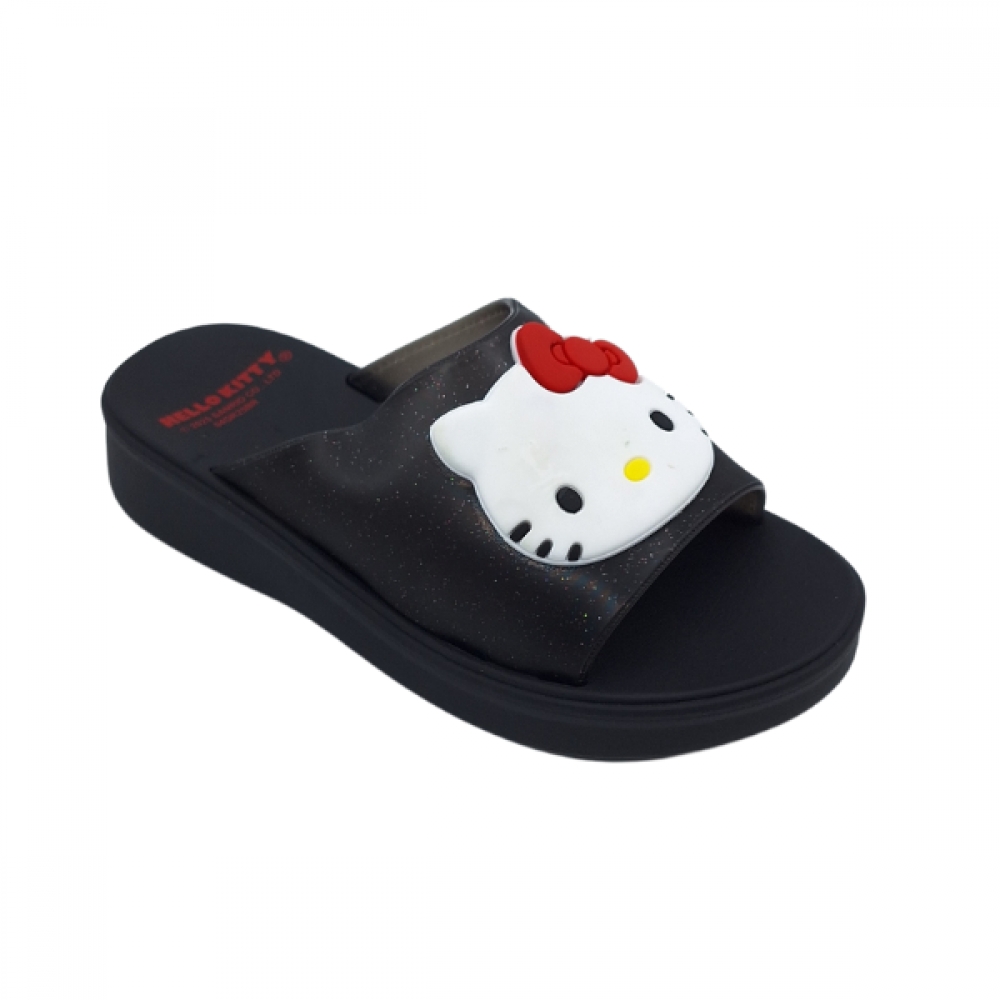 Chinelo Hello Kitty 23381 - PRETO / PRETO GLITTER