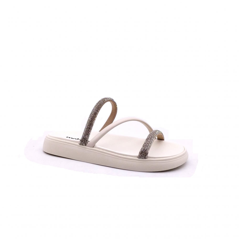 Sandalia Feminino Moleca 5469121  - CRISTAL / CREME / BRANCO