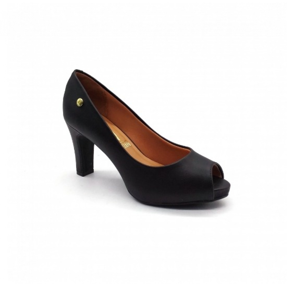 Peep Toe Feminino Vizzano 1840300  - PRETO