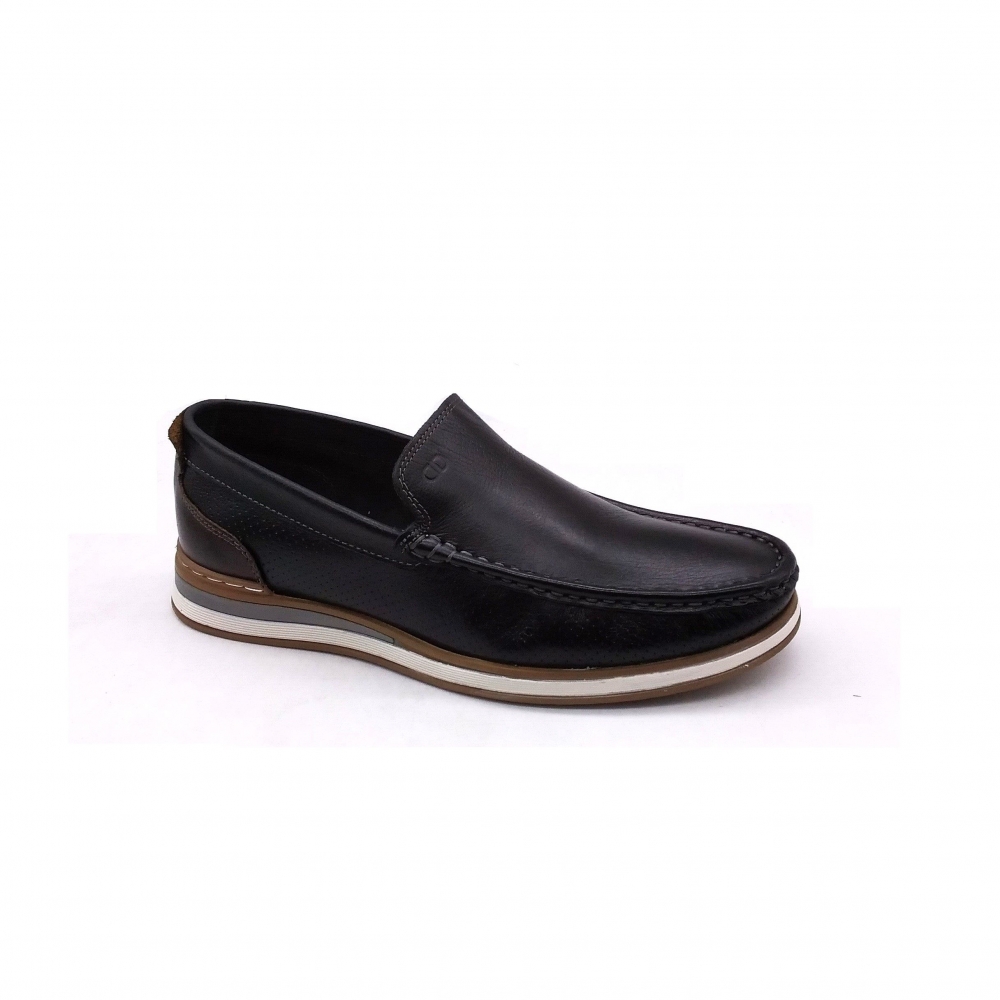 Mocassim Masculino Democrata 252101 - PRETO / TABACO