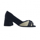 PICCADILLY PEEP TOE 715030 - PRETO / NATURAL