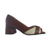 PICCADILLY PEEP TOE 715030 - CONHAQUE / NATURAL