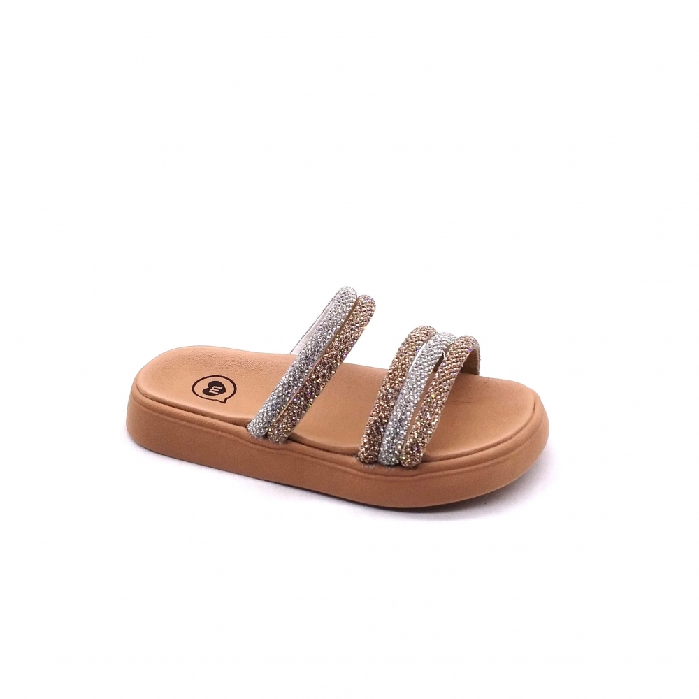 Chinelo Infantil Molekinha 2358103 - CRISTAL / OURO ROSADO