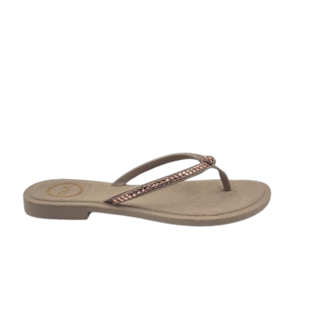 CHINELO FEMININO TERRA E AGUA - 150601 - GOLD / TAUPE