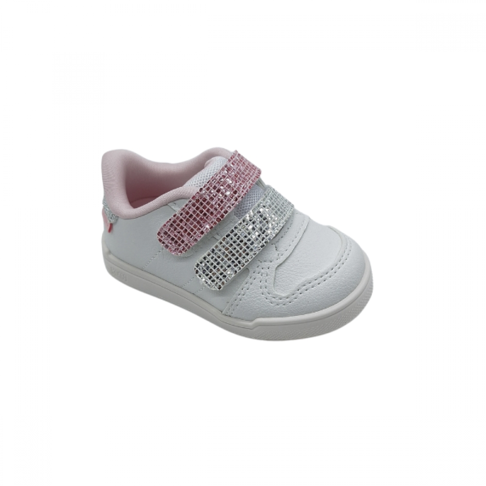 Tenis Klin 358001000 - BRANCO / ROSA / PRATA