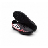 Chuteira Society Masculino Umbro 1117964  - PRETO / BRANCO / CORAL