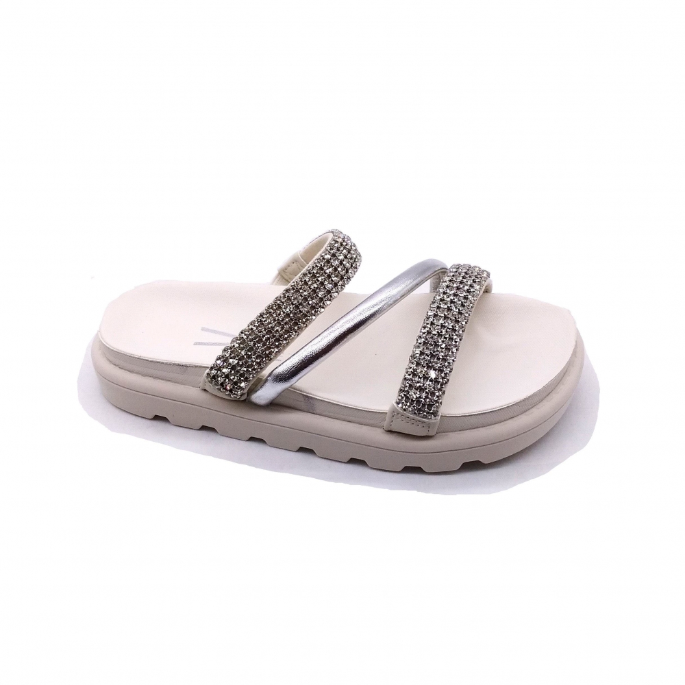 Chinelo Feminino Vizzano 6459133 - BRANCO OFF / CRISTAL / PRATA