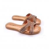 Chinelo Feminino Piccadilly 508050 - OURO ROSADO / AVELA / STRASS