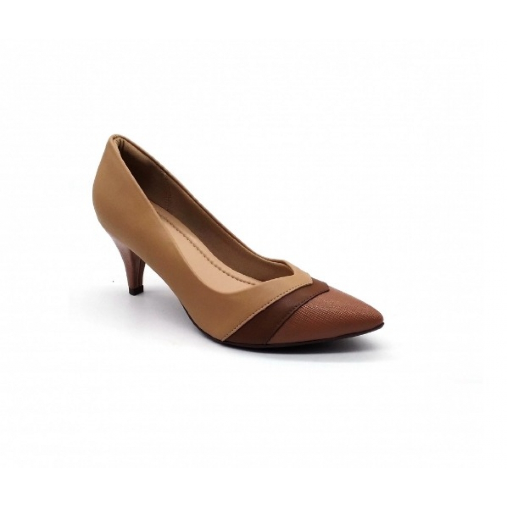 Scarpin Feminino Piccadilly 745085 - NUDE CLARO / CARAMELO / CAPUCCINO