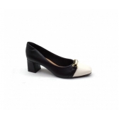 Scarpin Feminino Beira Rio 4314103 - PRETO / BRANCO OFF