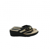 Tamanco Piccaddily Anabela 540373 - PRETO / OURO
