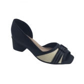 PICCADILLY PEEP TOE 715030 - PRETO / NATURAL