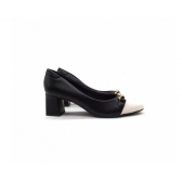 Scarpin Feminino Beira Rio 4314103 - PRETO / BRANCO OFF